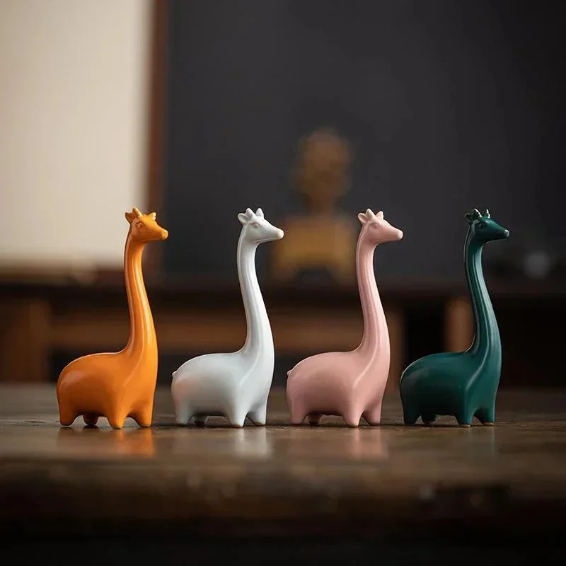 Mini Ceramic Elephant & Giraffe Figurines - Image 4
