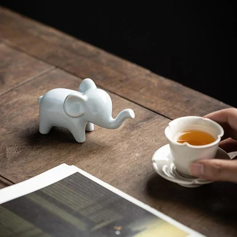 Mini Ceramic Elephant & Giraffe Figurines - Image 5