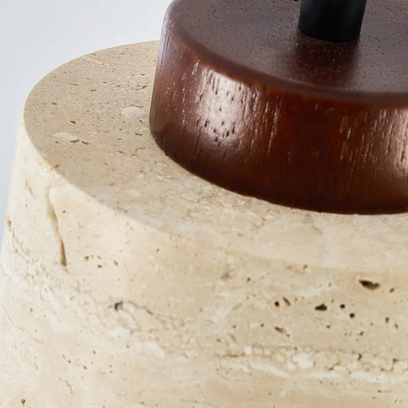 Minimalist Japanese Wabi-Sabi Travertine Pendant Light