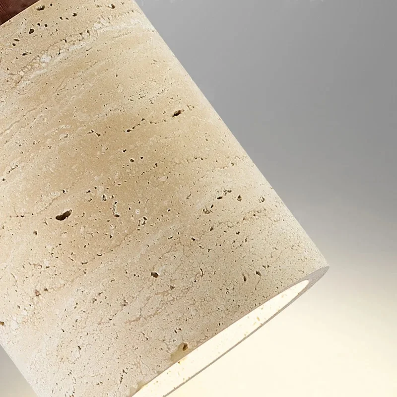 Minimalist Japanese Wabi-Sabi Travertine Pendant Light