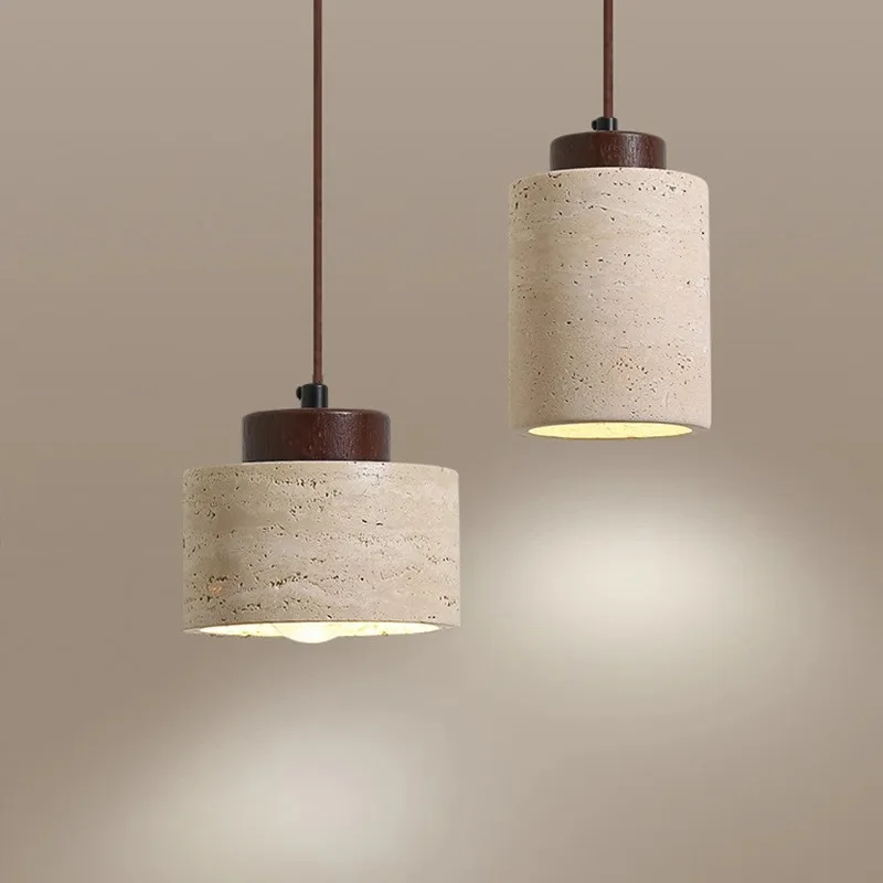 Minimalist Japanese Wabi-Sabi Travertine Pendant Light | Minimalist Decor