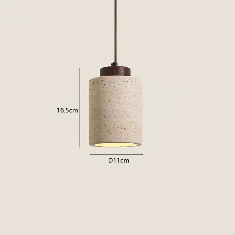 Minimalist Japanese Wabi-Sabi Travertine Pendant Light