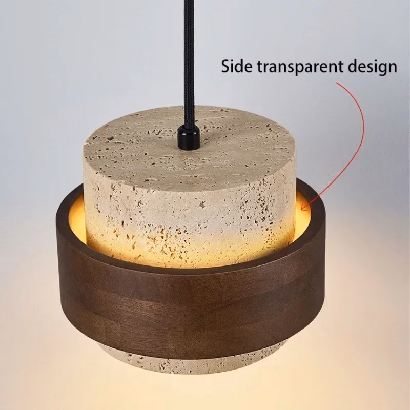 Travertine Walnut Pendant Light